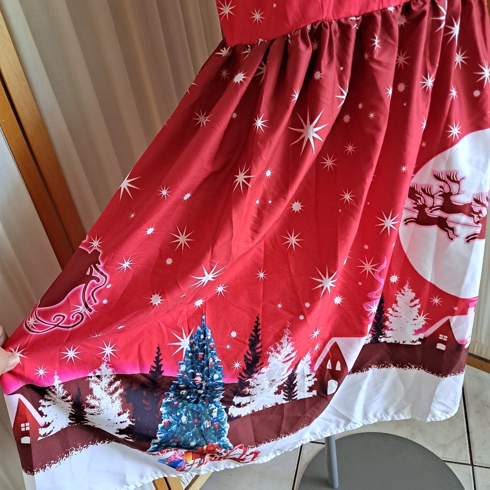 Homemade v-neck Christmas dress